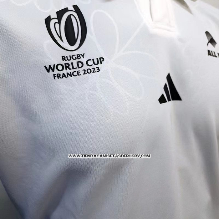 Camiseta Nueva Zelandia All Blacks Rugby 2023 World Cup Segunda